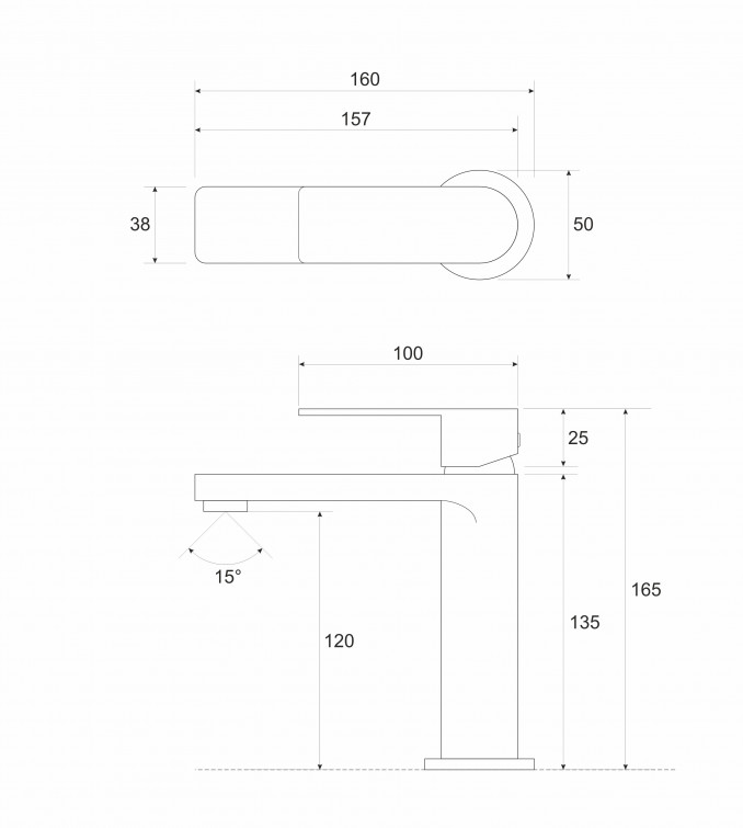 Baterija za lavabo COPEN NOOK rose gold