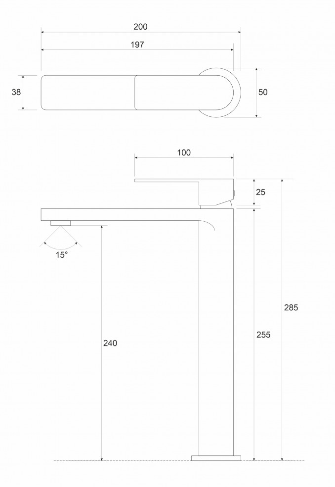 Baterija za lavabo visoka COPEN NOOK hrom