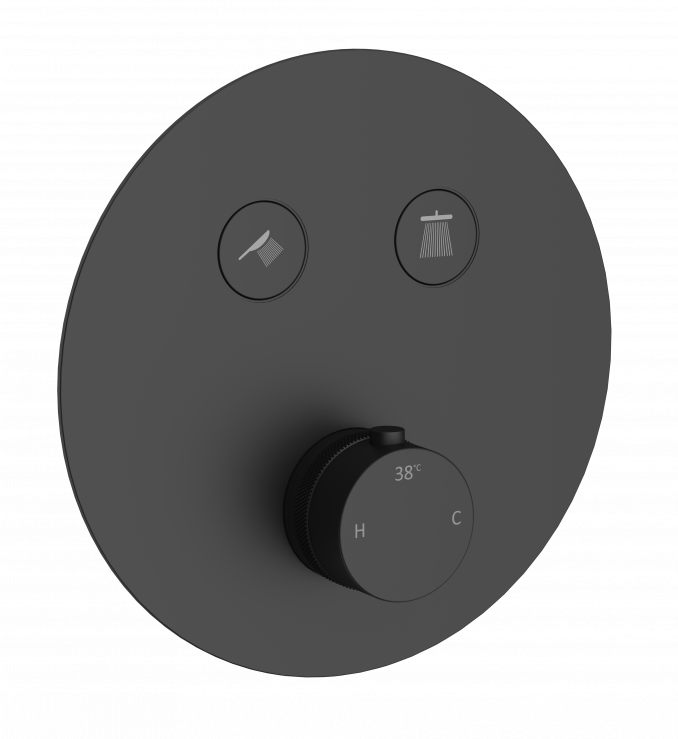 Maska termostatske baterije COPEN CoolTouch okrugla mat crna