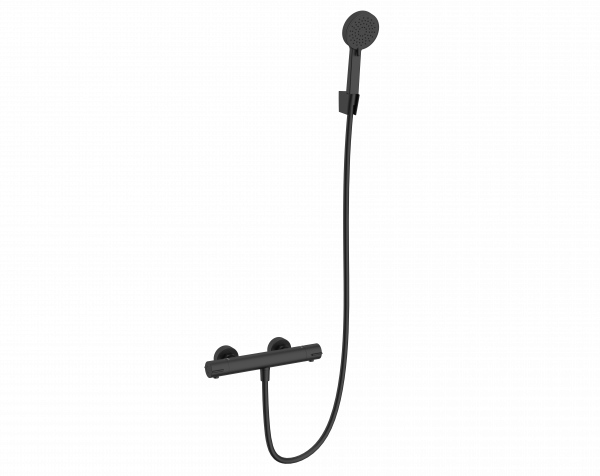 Termostatska baterija za tuš COPEN CoolTouch sa tuš setom mat crna