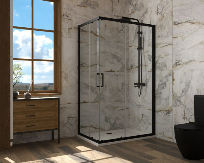 Tuš kabina ATLAS PRO 100x80cm staklo 6mm mat crna