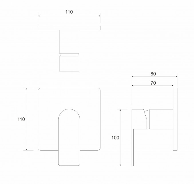 Ugradna baterija bez prebacivača COPEN NOOK mat crna