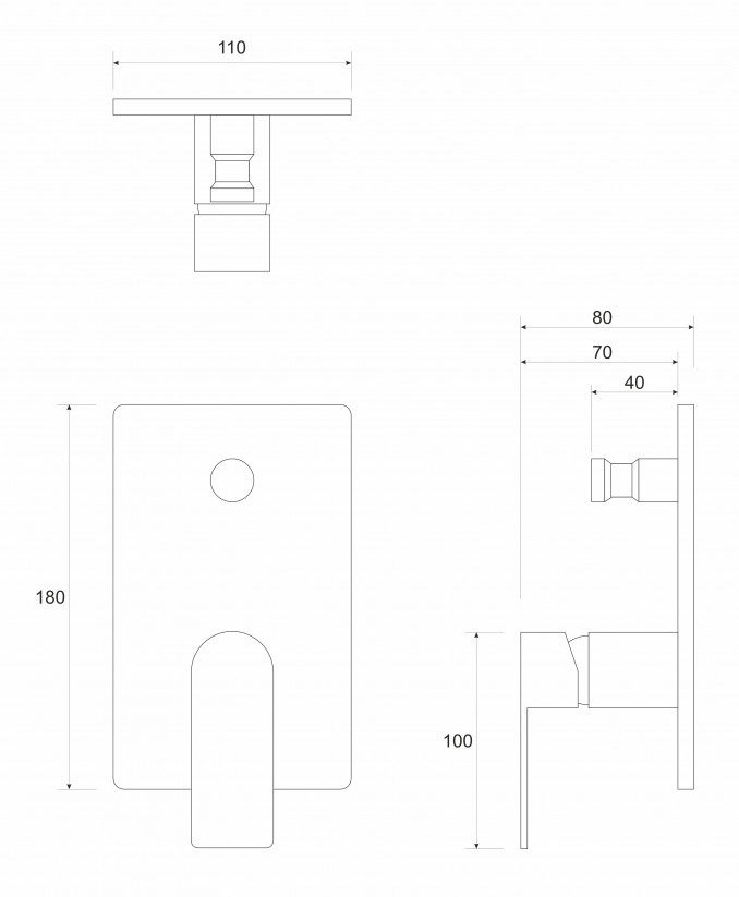 Ugradna baterija sa prebacivačem COPEN NOOK mat crna